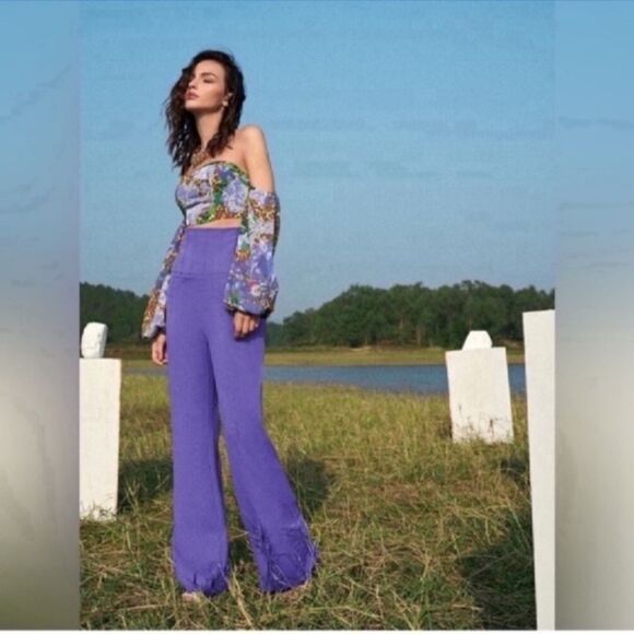 Spring High Waist Solid Pants Size  Size Xsmall - Picture 11 of 13